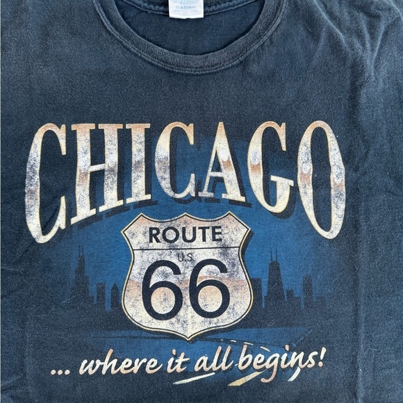 Vintage Chicago Route 66 Short Sleeve Tee Shirt Size XXL - Picture 3 of 4